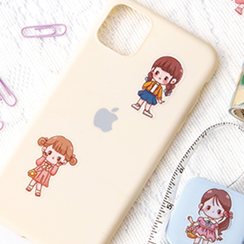 40pcs Stiker Motif Kartun Anak Perempuan Lucu Anti Air Untuk Dekorasi Diary Diy