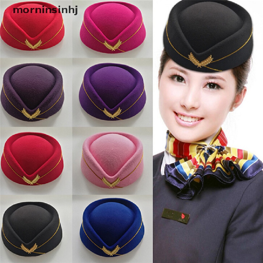 Mor Topi Pramugari Bahan Wol Untuk Cosplay