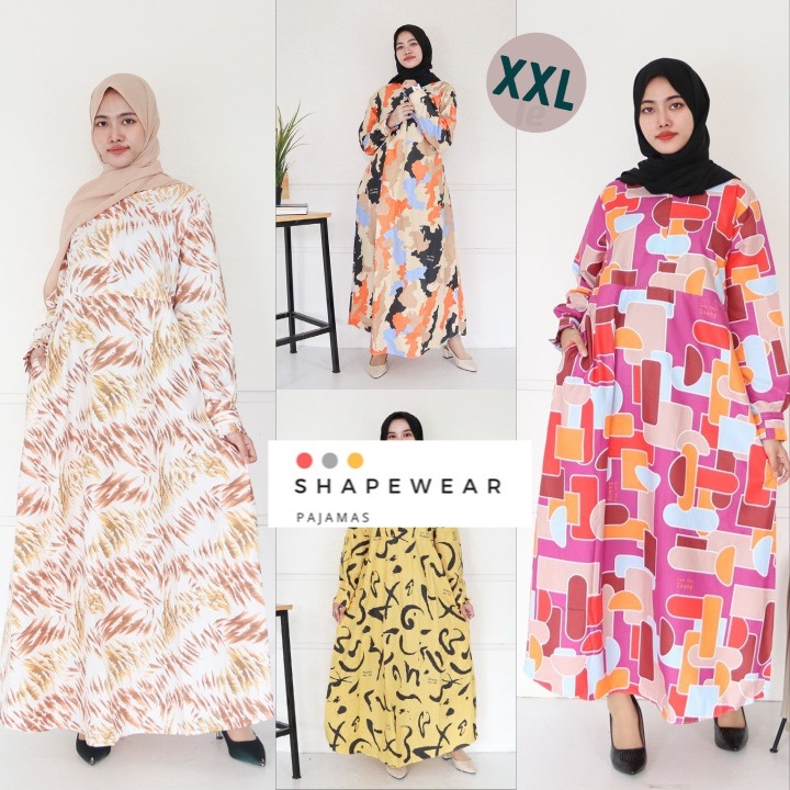 SW gamis murah / Dress Maxy Kancing Jumbo XXL saten apple