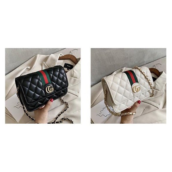 BJ15255 - BLACK/WHITE - TAS IMPORT TAS WANITA FASHION IMPORT MODIS ELEGAN TERMURAH TERLARIS TERBARU BAGSTORE JAKARTA TAS BATAM ELJ5255 CR7519 LT1928