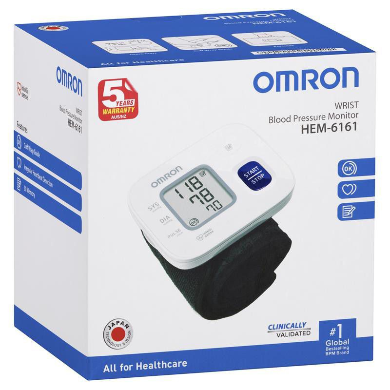 TENSIMETER OMRON HEM 6161 PERGELANGAN TANGAN GARANSI RESMI 5 TAHUN