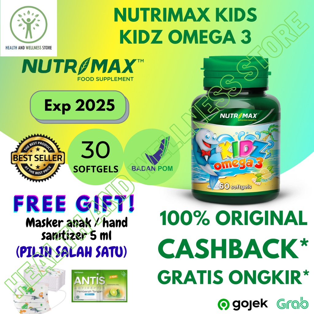 Jual NUTRIMAX KIDZ KIDS OMEGA 3 30 KAPSUL LUNAK 60 TABLET VITAMIN OTAK