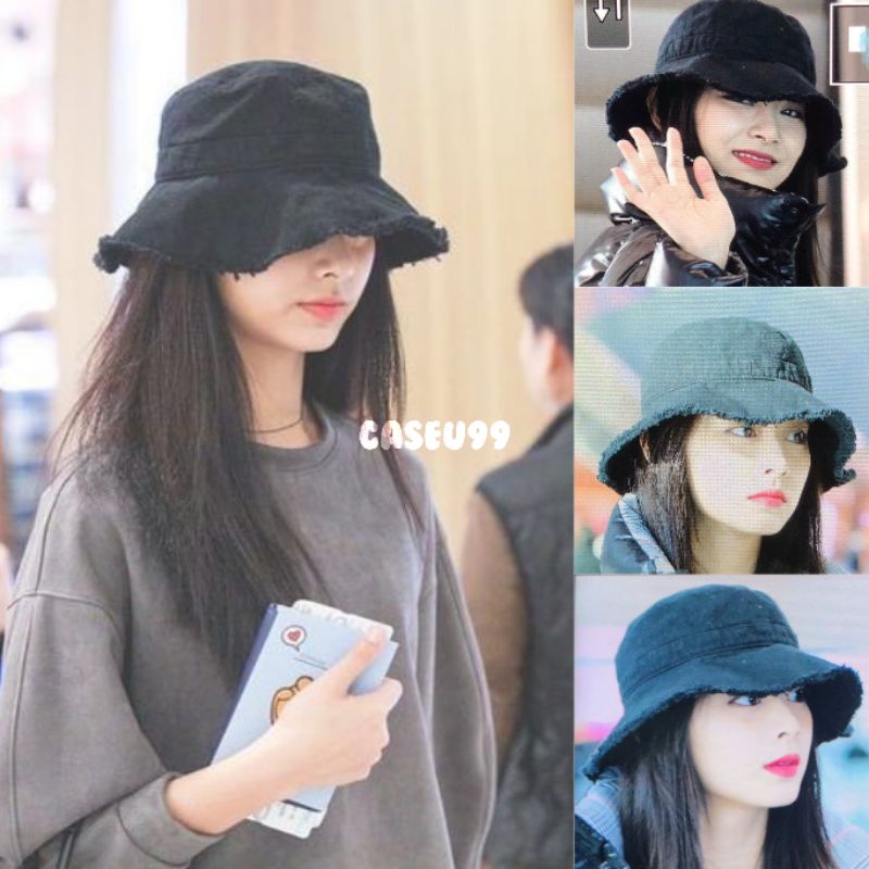 bucket hat rawis rumbai KPop/ bucket hat momo nayeon tzuyu/ bucket hat yena/ bucket hat Kai / canvas Fringed Bucket Hat cap/ bucket hat distro male female/ topi kanvas bucket hat bordir