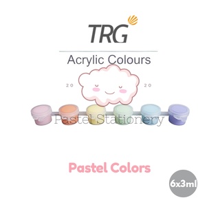 TRG Acrylic Colour Pastel Set 6 Warna - Cat Akrilik Kanvas Lukis Canvas Paint Acrylic Color 3 ml