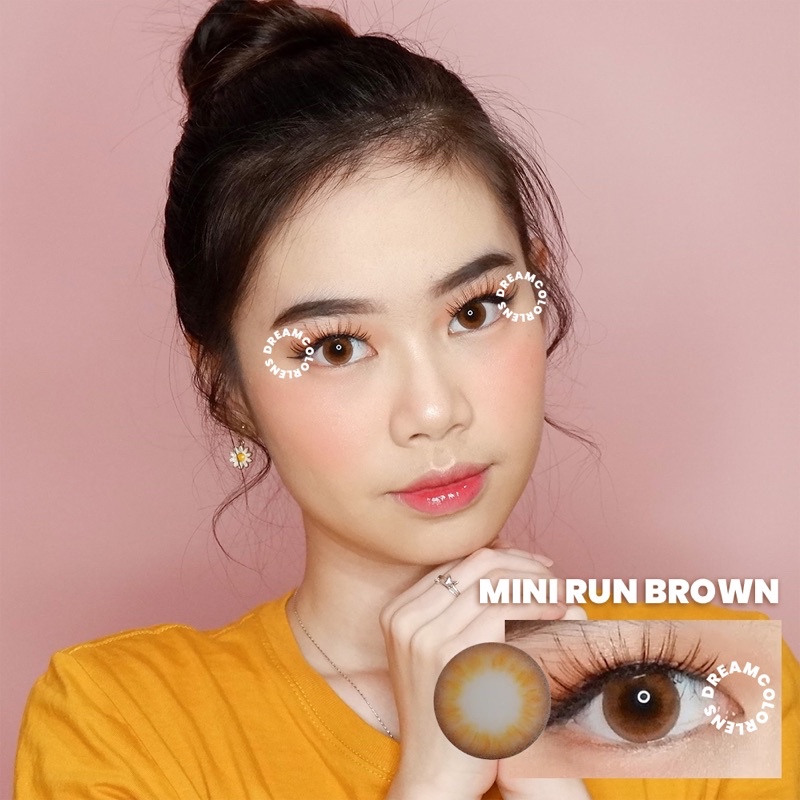 Softlens Kitty Kawaii Mini Run Brown / Coklat Normal Minus Beda Minus