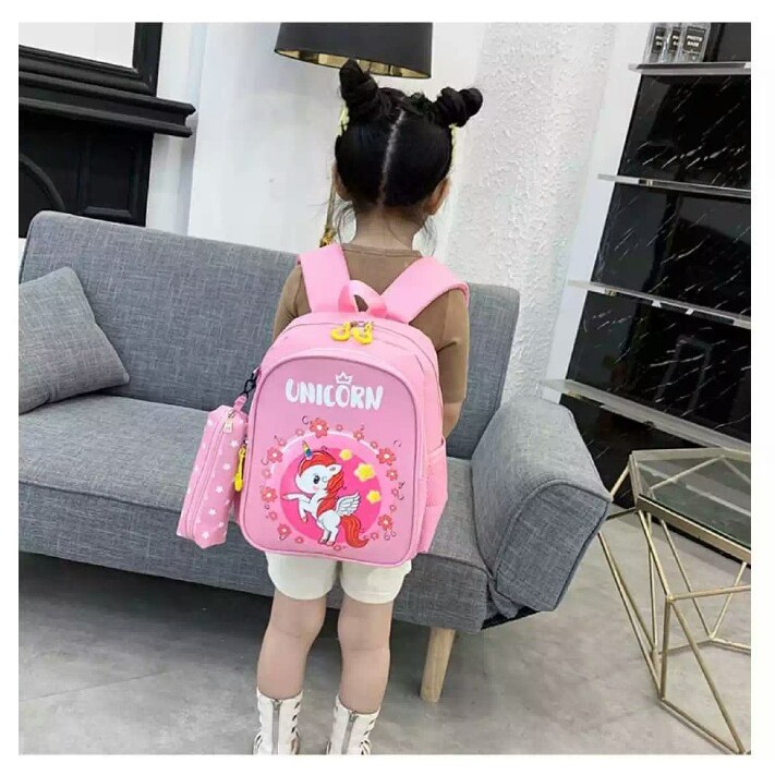 Tas Ransel Anak Tas Gaya Untuk Sekolah Terbaru Dengan Motif Unicron Dan Ada Tempat Pensil Nya