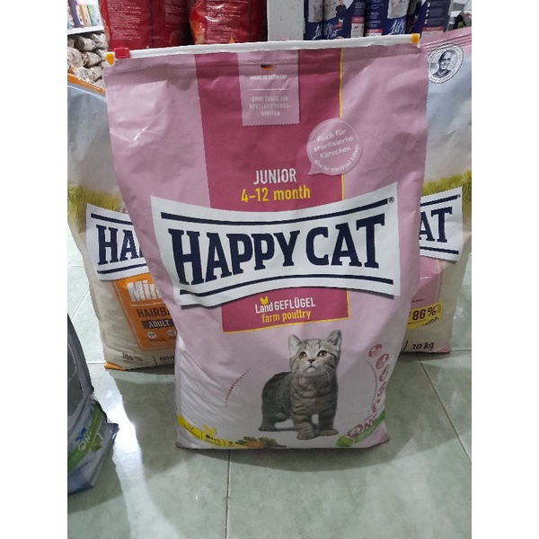 (Ekspedisi) Happy Cat Junior Geflugel 10 Kg - Makanan Kucing Happy Cat