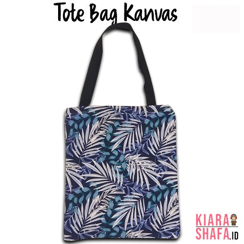 Kiarashafa - Tote Bag Bahan Kanvas Penutup Resleting Motif Kekinian