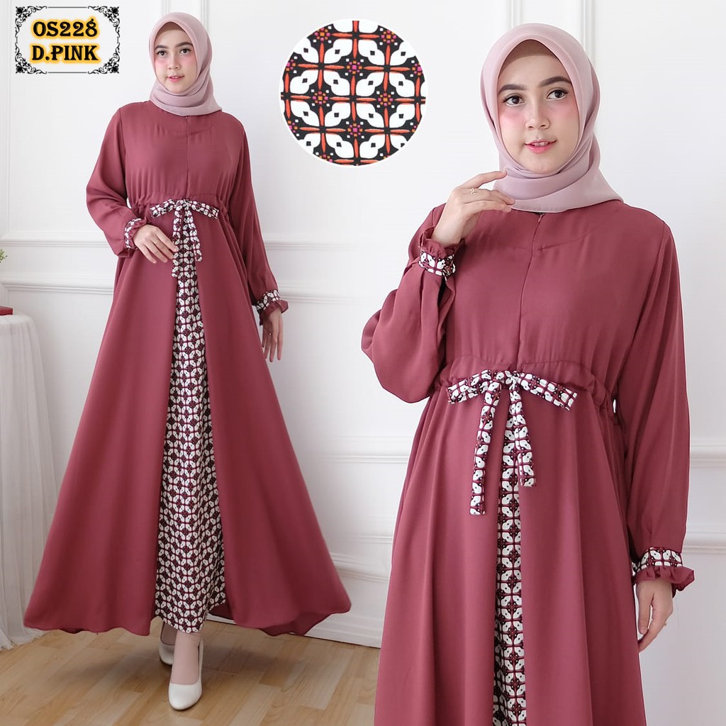 15+ Trend Terbaru Gamis Batik Kombinasi Polos Remaja