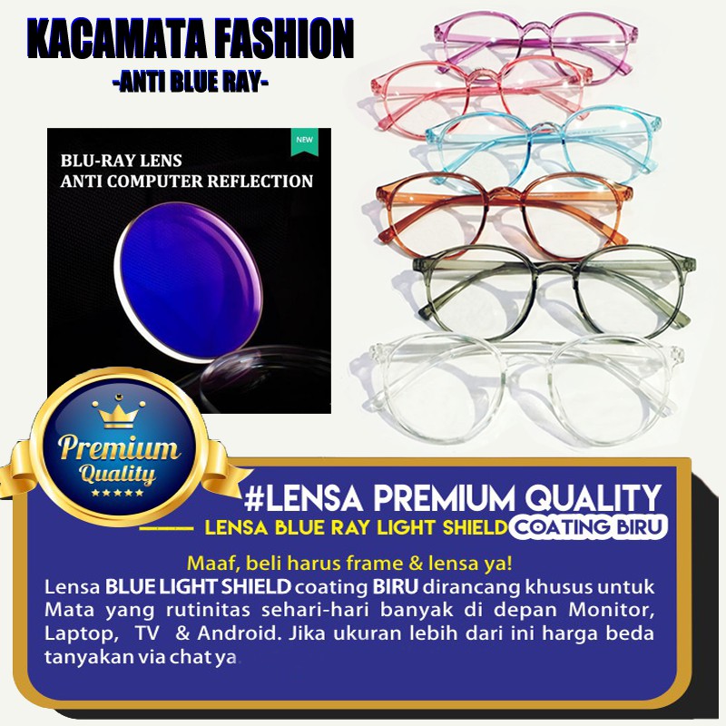 Kacamata Fashion Transparan Lensa Blueray Pria Wanita Glasses Kaca mata Gaya Kaca mata Antiradiasi