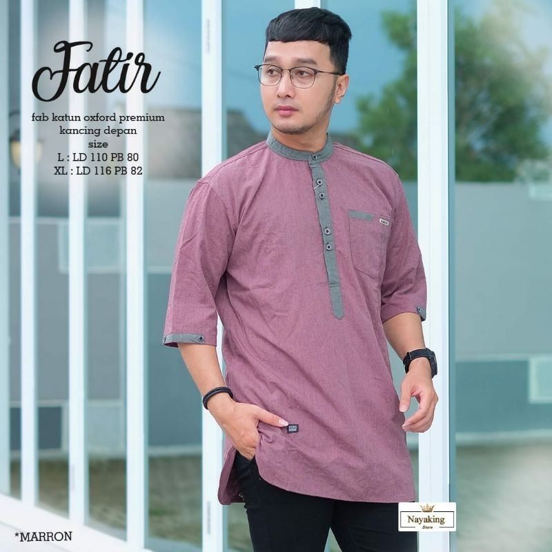 FATIR KOKO//KEMEJA KOKO PRIA MATT KATUN OXFORD PREMIUM KANCING DEPAN