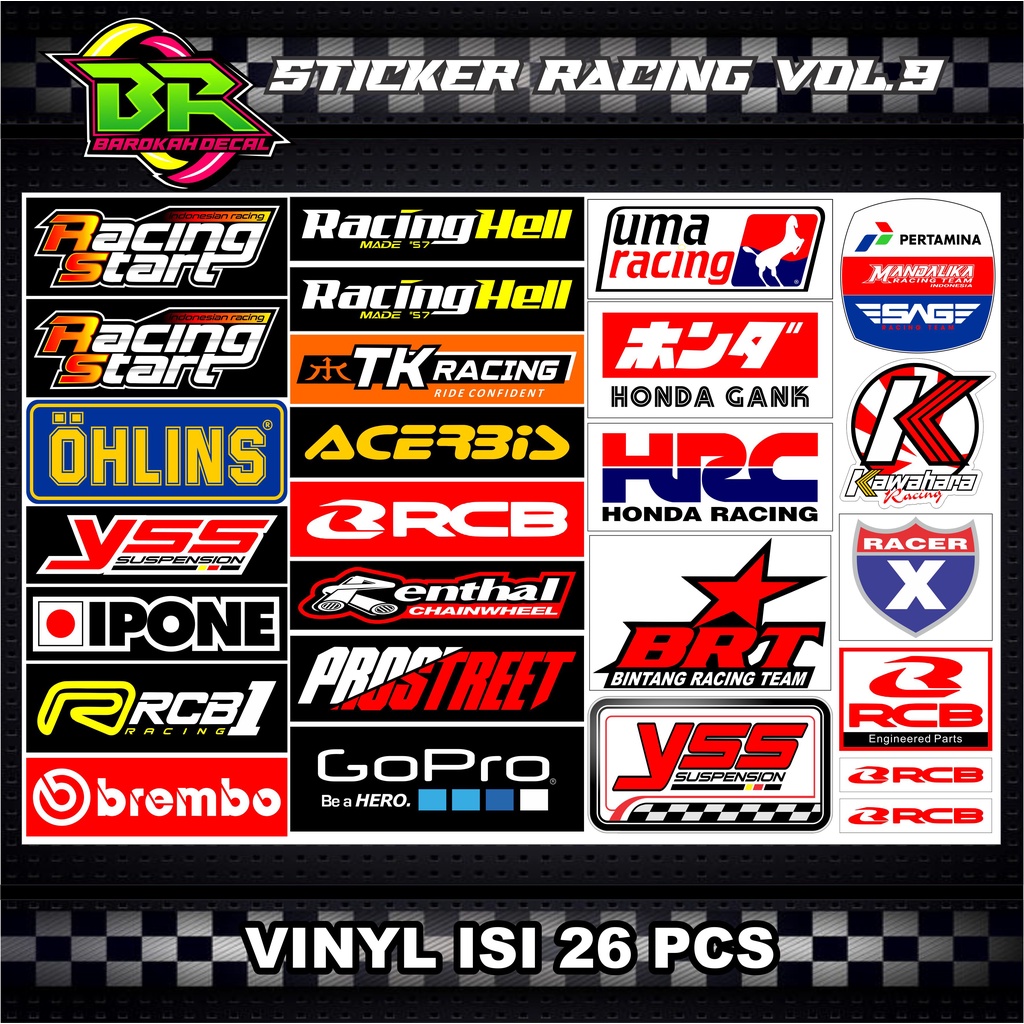 Sticker Racing Stiker Motor Pack