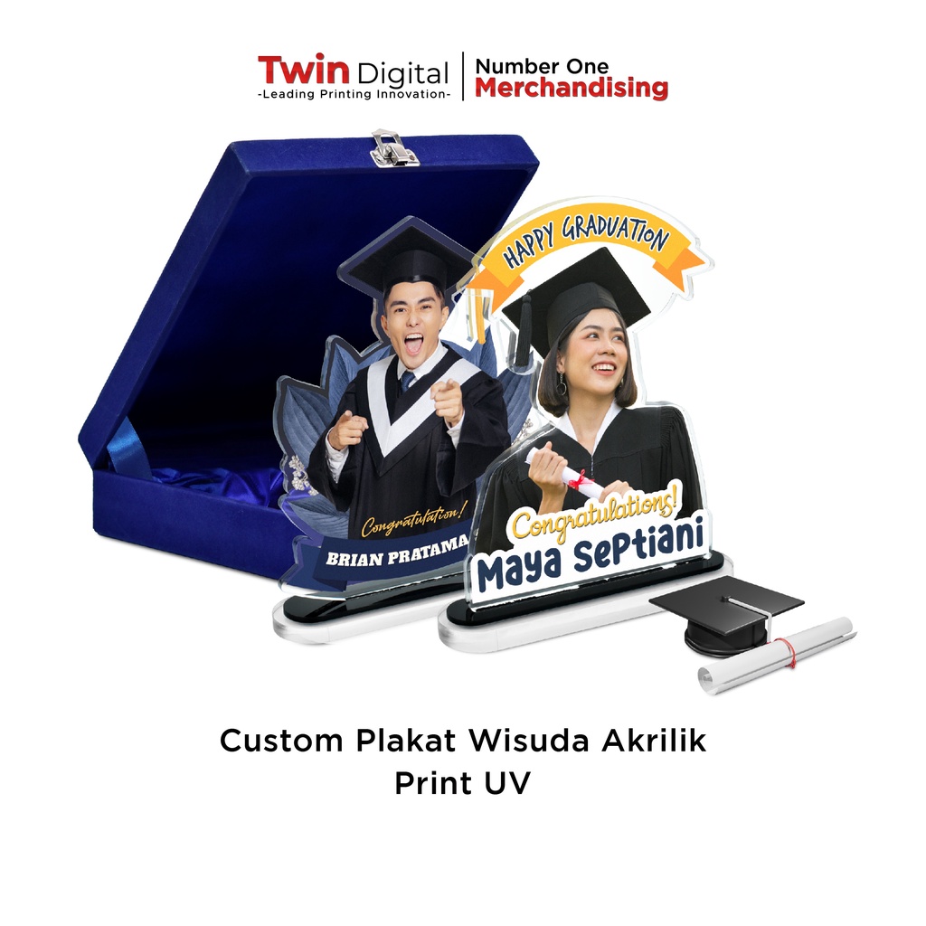 Twindigital Custom Foto Plakat Wisuda Akrilik Hadiah Kelulusan - Penghargaan Graduation Akrilik