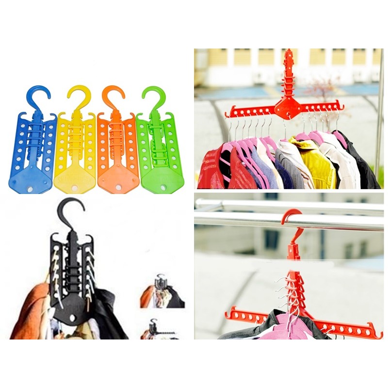 magic hanger gantungan baju pakaian multifungsi portabel colorfull