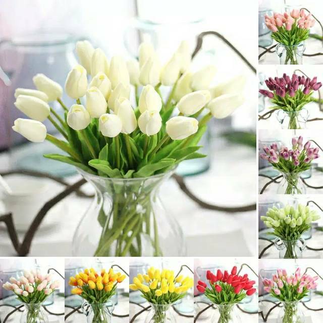 1 Pcs Bunga Tulip 1 Tangkai Tulip Latex Artificial Tulip Latex