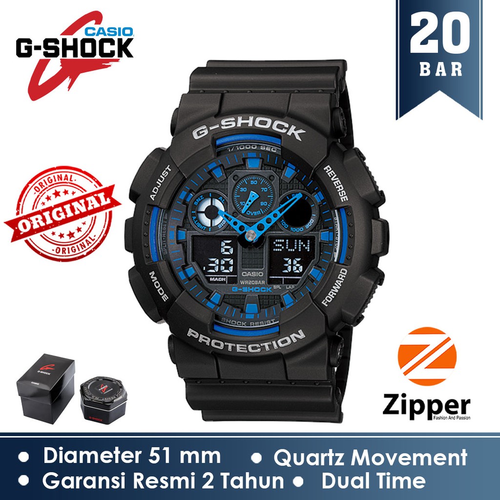 5.5 Sale Casio G-Shock Jam Tangan Pria GA-100-1A2DR Original Quartz Garansi Resmi / jam tangan pria / shopee gajian sale / jam tangan pria anti air / jam tangan pria original 100%
