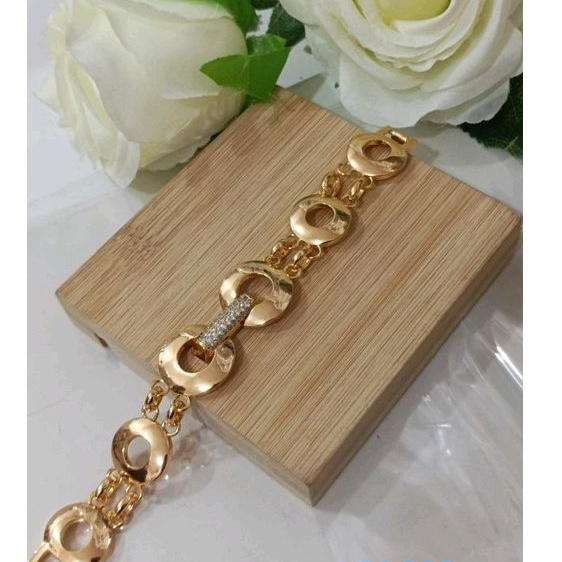 Gelang tangan dewasa fashion perhiasan lapis Emas 24k xuping