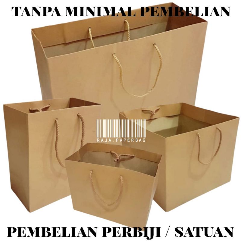 

paperbag coklat polos / tas kertas / dus nasi / goodie bag / shopping bag / souvenir / hampers