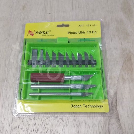 PISAU BONSAI KELAPA/ALAT UKIR SENI 13 SET 3 PEGANGAN NANKAI