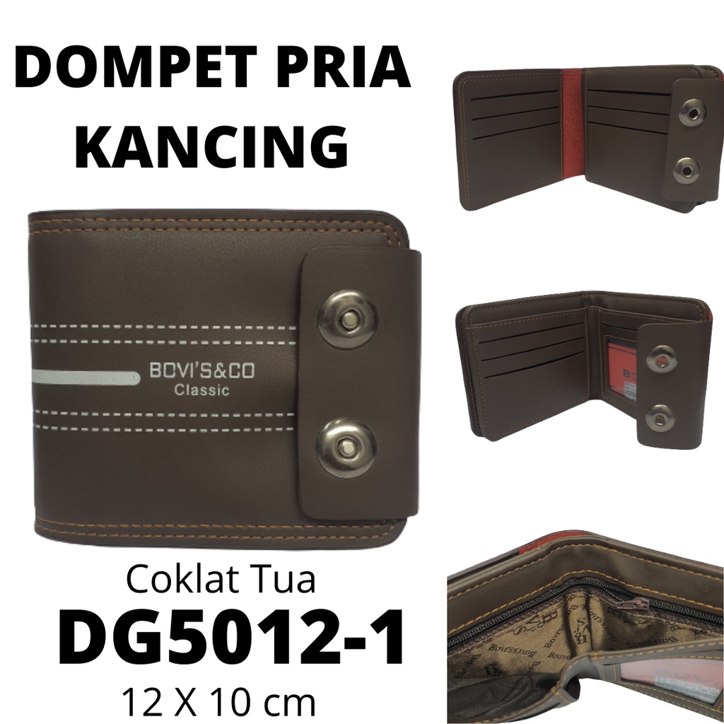 Dompet Pria Dewasa Original Ori Bovis Tipe Kancing Magnet Dua Bahan Kulit Sintetis Premium