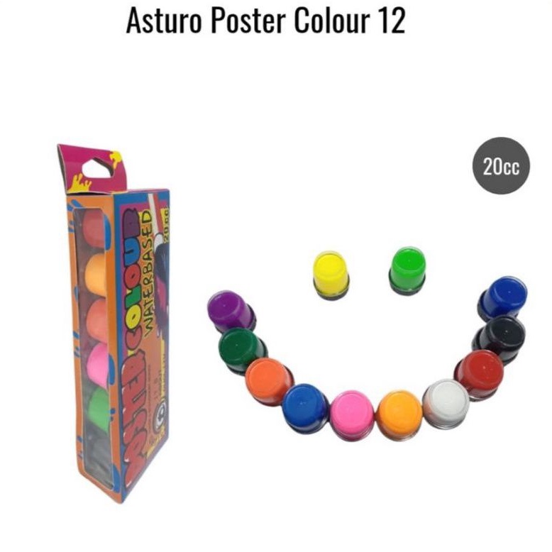 

Cat poster colour waterbased asturo 12 warna