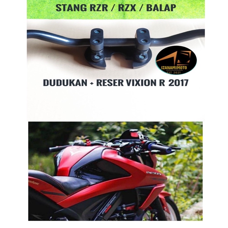 Paket Stang RZR Plus Raiser Vixion R 155 VVA Road Race Aksessoris New Vixion Facelift Dudukan Stang 
