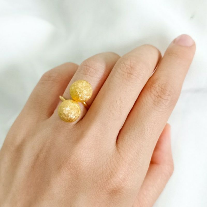 Grosir Cincin Wanita Soliter Kecil Mewah Emas Asli Elegan