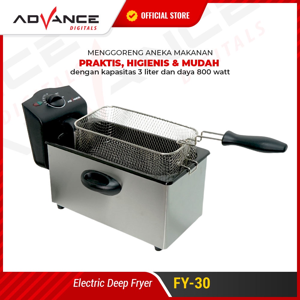 Advance Digitals FY-30 Electric Deep Fryer Menggoreng dengan listrik 3 Liter Hemat Listrik Garansi 1 tahun