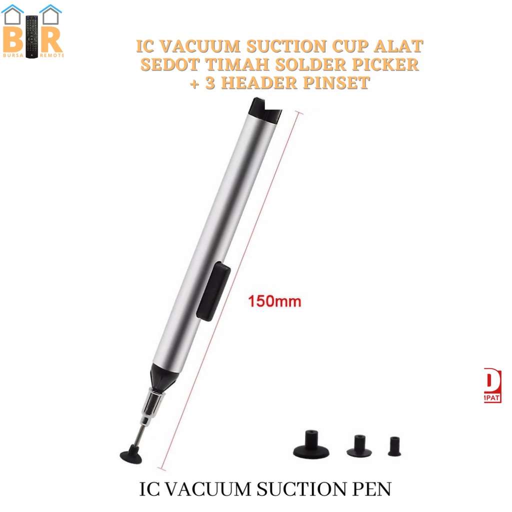 IC Vacuum Suction Cup Alat Sedot Timah SOLDER PICKER + 3 HEADER PINSET