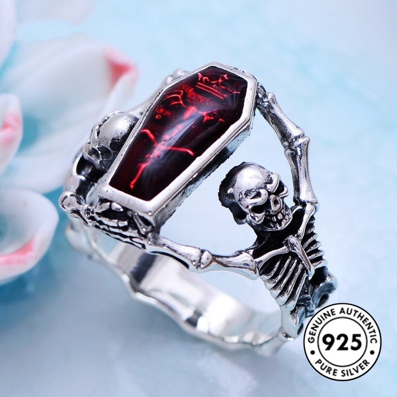 Cincin S925 Silver Gaya Punk Vintage