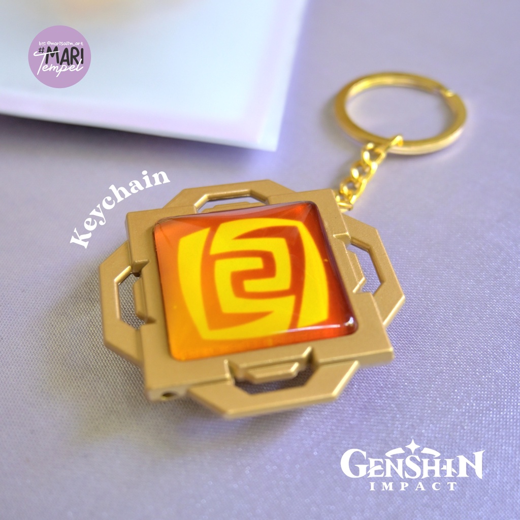 Gantungan Kunci Genshin Impact - Keychain - Zhongli Vision - Geo Vision - Liyue