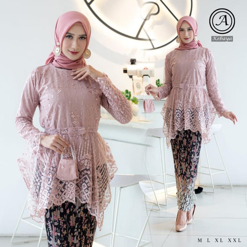 KEBAYA SAHARA // BAHAN TILLE BORDIR MUTIARA PREMIUM // BAJU PESTA // BAJU WISUDA // KEBAYA MODERN // By Assyifa Kebaya