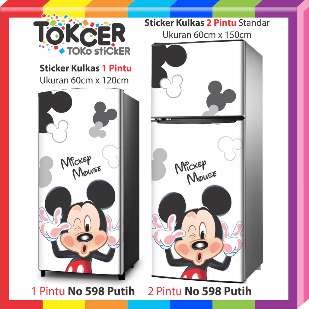 Stiker Kulkas 1 Pintu atau 2 Pintu STANDAR MIKI MOUSE