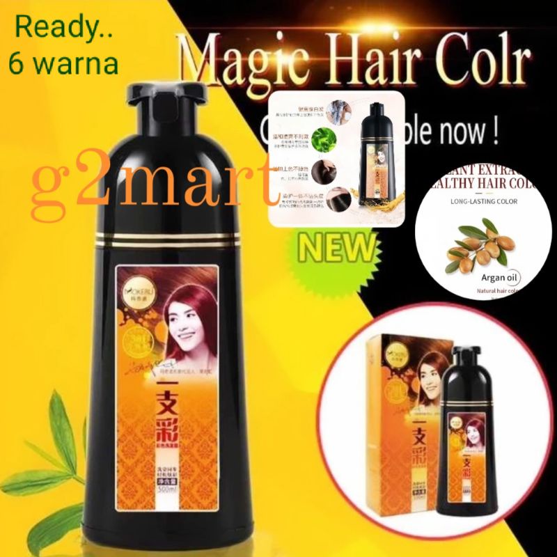 Original MOKERU Shampoo Herbal Pewarna Rambut Alami 500ml