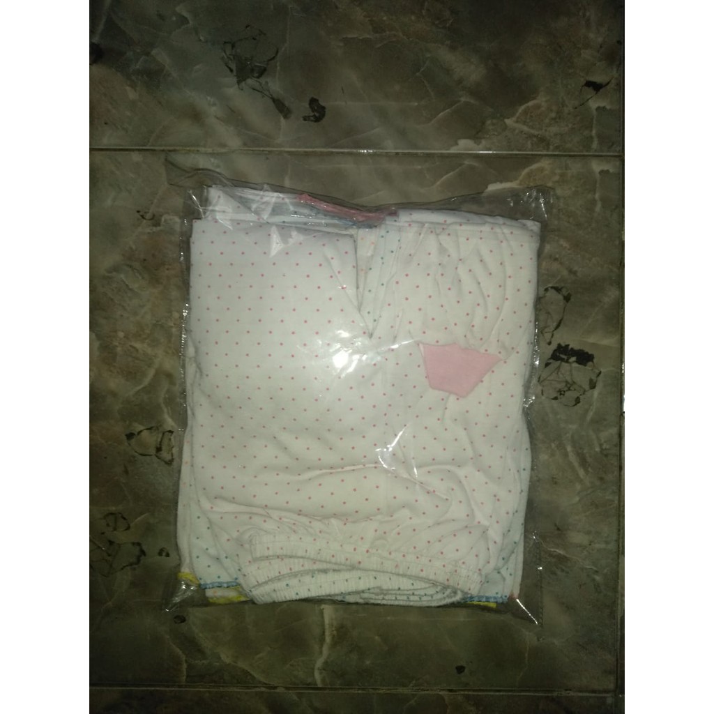 ½ LUSIN SETELAN PANJANG POLKADOT TC Isi 6 Pasang Baju dan Celana, Motif Boneka Tempel Polkadot, Baju Panjang + Celana Panjang