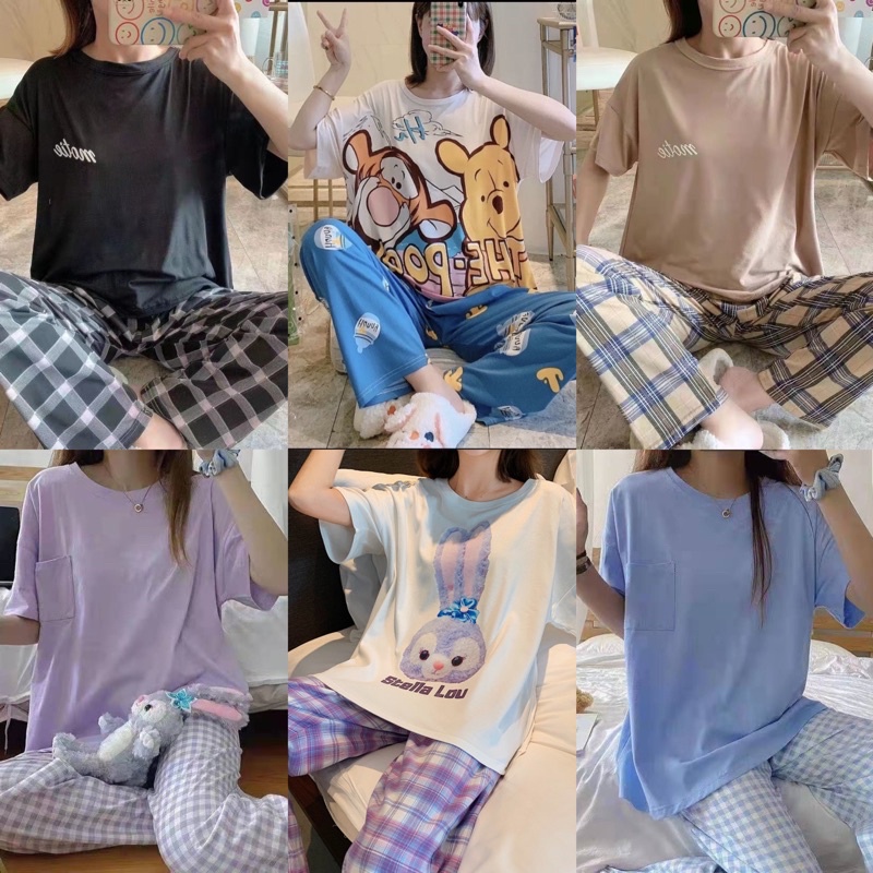 (50 motif)Piyama Import korea piyama kaos import piyama import premium Baju tidur import CP import