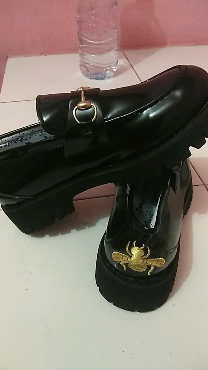 Sepatu Flats Loafers Slip On Bahan Kulit Gaya Harajuku Ulzzang Untuk Wanita 36-40