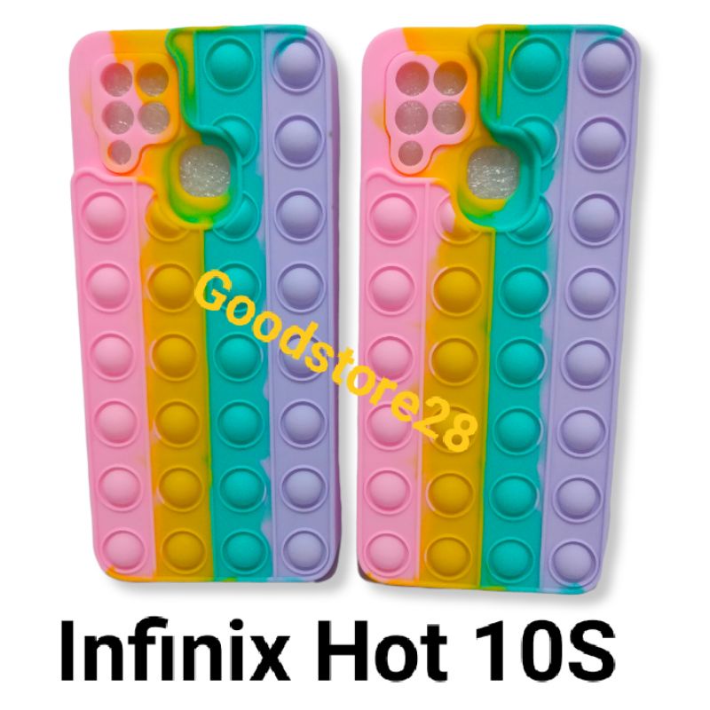Infinix Hot 10S Casing Pop It Murah PopIt Lembut Infinix Hot 10S Kesing Hp Plus Pelindung Kamera Bel