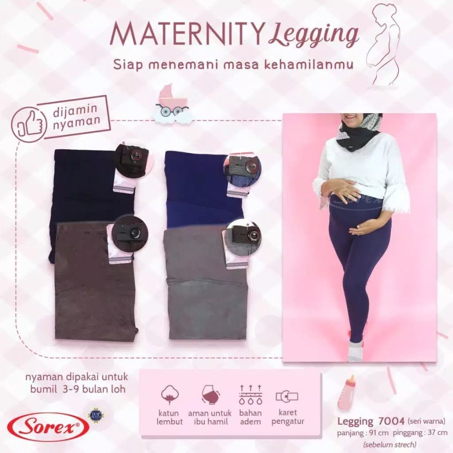 Celana panjang legging ibu hamil standar dan plus size sorex 7004 J401 J402