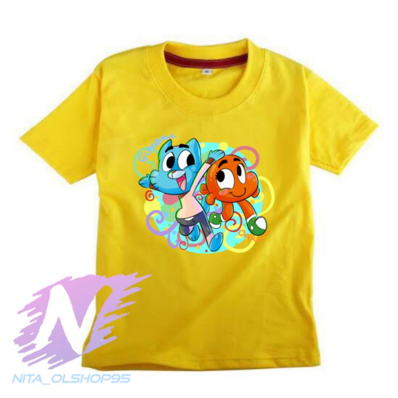 baju kaos anak Darwin gumbal kaos the amazing world of gumball