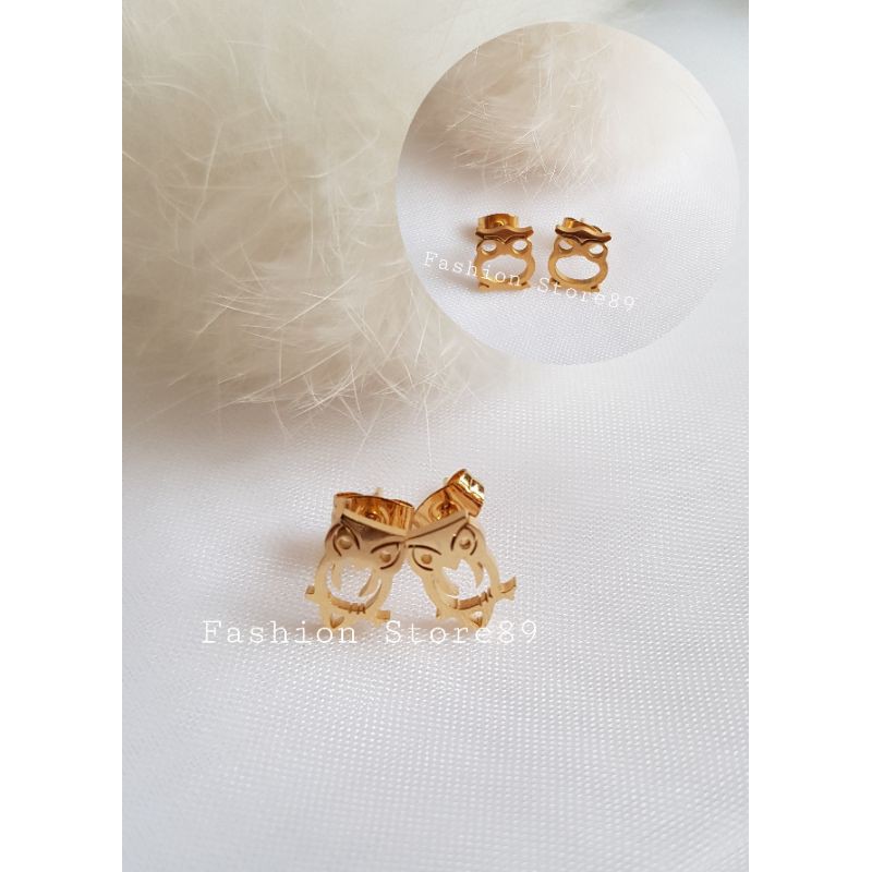 Anting tusuk OWL titanium gold/ Anting tusuk /Anting Antikarat titanium / anting fashion titanium