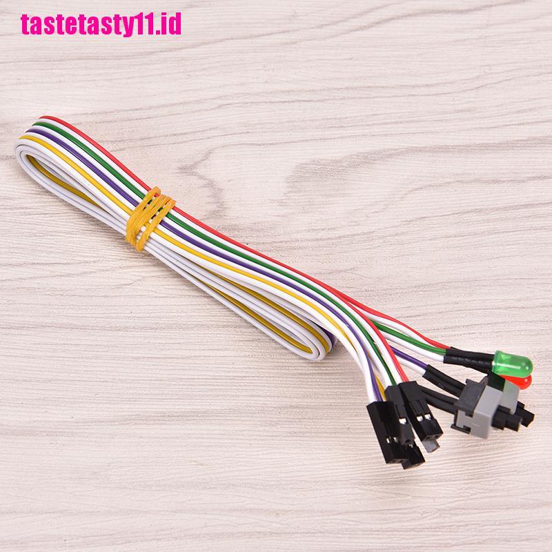 (TTID) Atx Kabel Power Motherboard Komputer PC 2 Switch On / Off / Reset Dengan LED