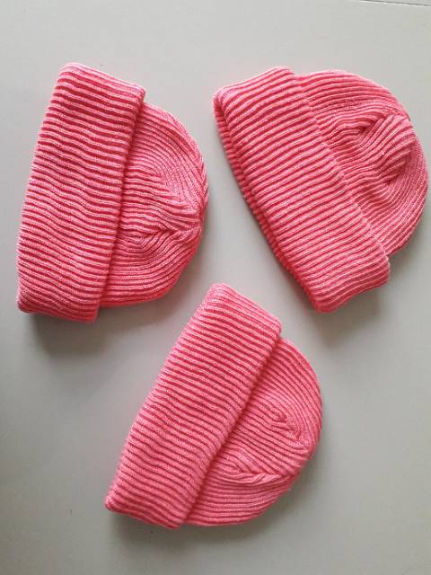 (COD BBISA BAYAR DITEMPAT) SHORT BEANIE HAT SKATE HOT PINK,KUPLUK RSJUT PINK