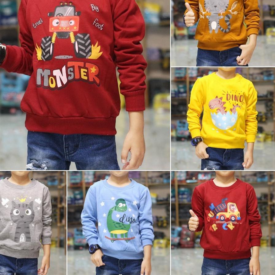 Terlaris TERBARU SWEATER ANAK DISTRO LENGAN PANJANG TERMURAH GAMBAR KARTUN DINO NUNDUK MAROON RA Shopee Indonesia