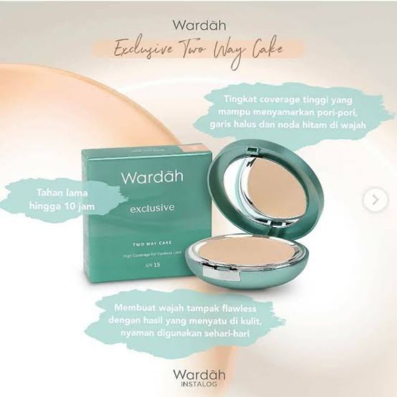 [dijamin 100% ori] WARDAH EXCLUSIVE TWO WAY CAKE 01-04/bedak padat wardah/bedak tahan lama/wardah ha