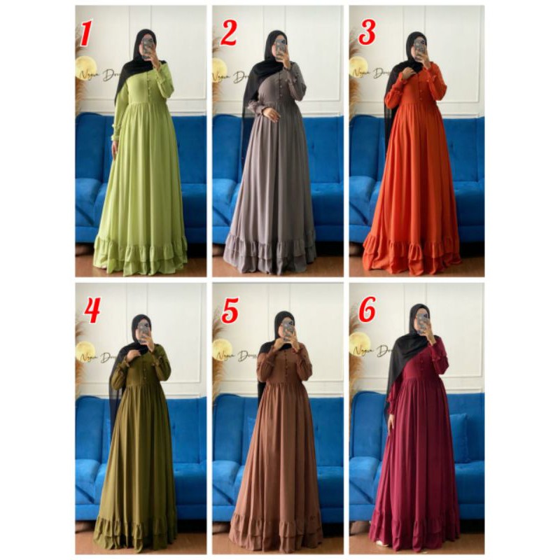 DRESS MUSLIM NAJWA DRESS FASHION MUSLIM PAKAIAN WANITA GAMIS TERBARU GAMIS  DRESS GAMIS MODREN