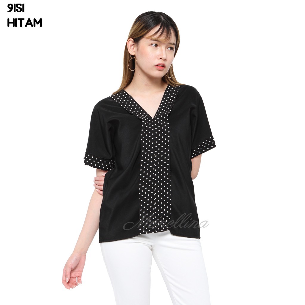 BL 5E2 9151 Baju  Blouse Atasan  Murah  Wanita  Kekinian 