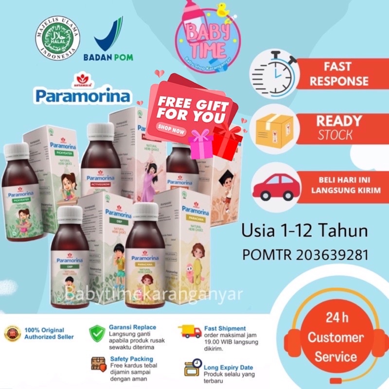 Paramorina Vitamin Anak Terlambat Bicara Dan Jalan Penambah Nafsu makan cacingan obat batuk