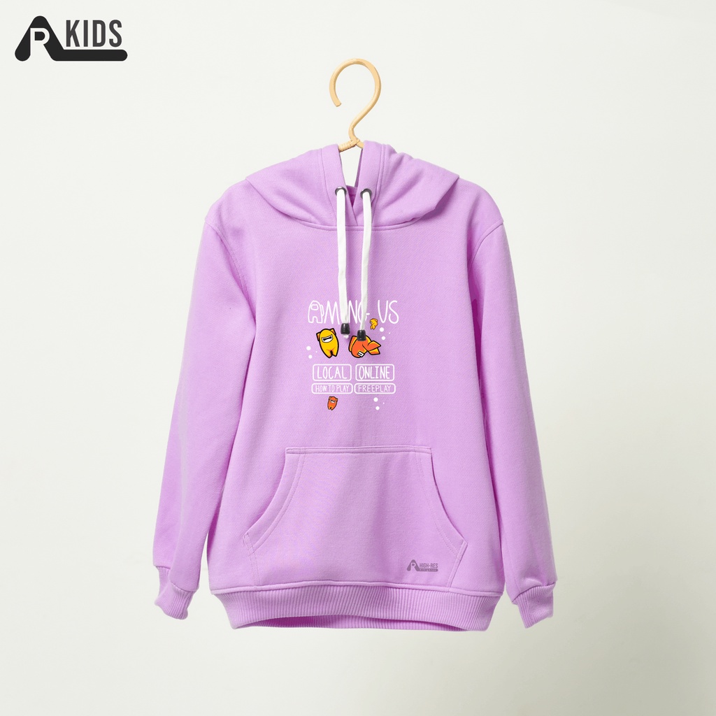 Hoodie Anak Perempuan / Laki-laki Motif Freeplay Warna Lilac