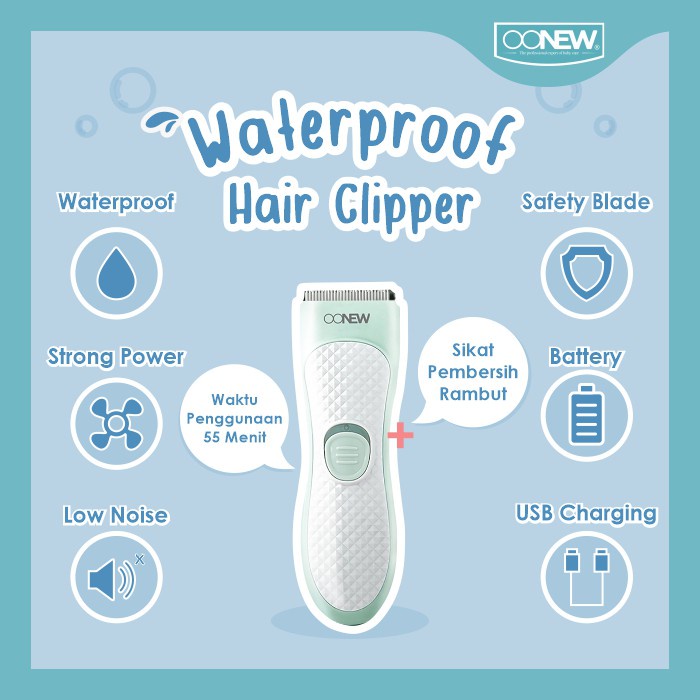 Oonew Hair Clipper Waterproof / Trimmer Rambut Bayi